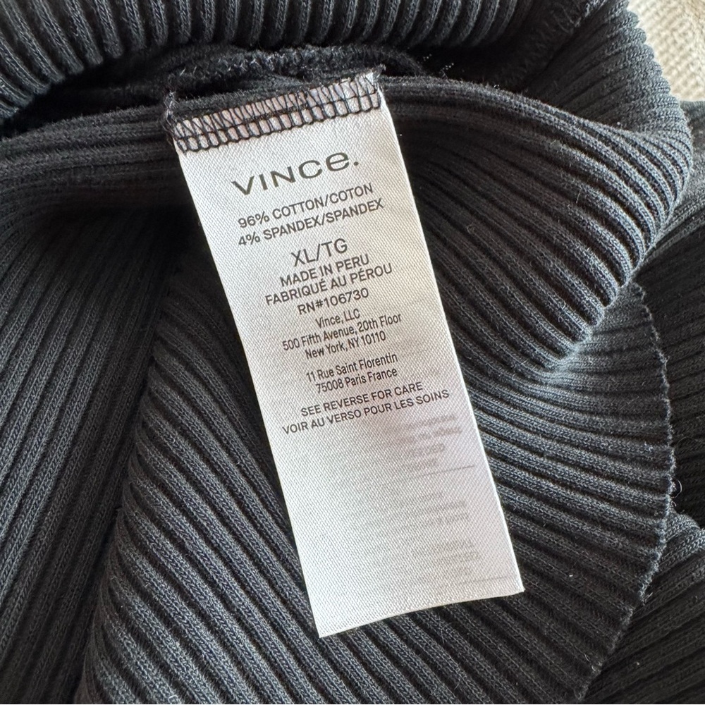 NWT Vince‎ Ribbed Knit Cotton Sleeveless Midi Dress, Black, Size XL - Picture 10 of 10